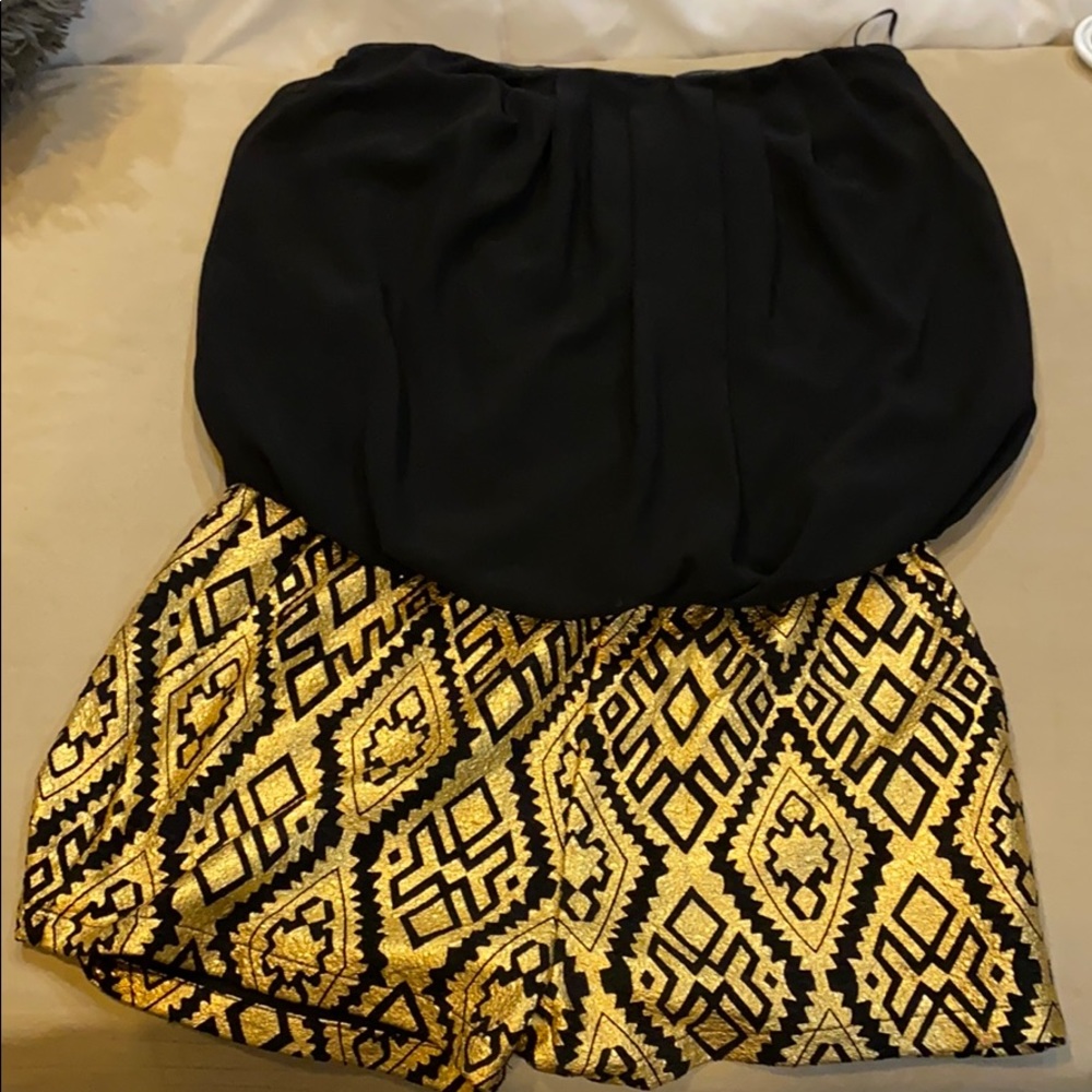 Aztec Print Strapless Romper
